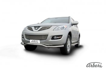 12 869 р. Защита переднего бампера Arbori (волна, нержавейка, 1 труба d57 mm). Great Wall Hover H5 (2010-2017)  с доставкой в г. Керчь. Увеличить фотографию 2