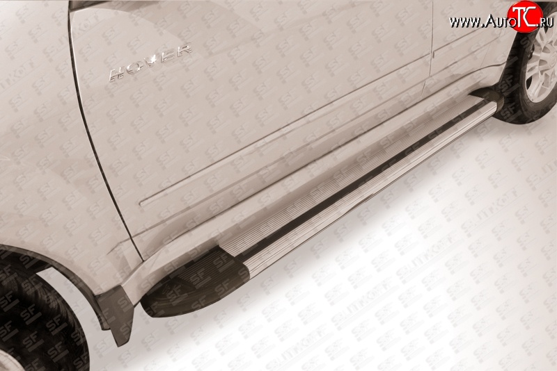 10 699 р. Алюминиевые пороги Slitkoff Luxe Silver  Great Wall Hover H5 (2010-2017)  с доставкой в г. Керчь
