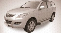 13 349 р. Алюминиевые пороги Slitkoff Optima Silver  Great Wall Hover H5 (2010-2017)  с доставкой в г. Керчь. Увеличить фотографию 2