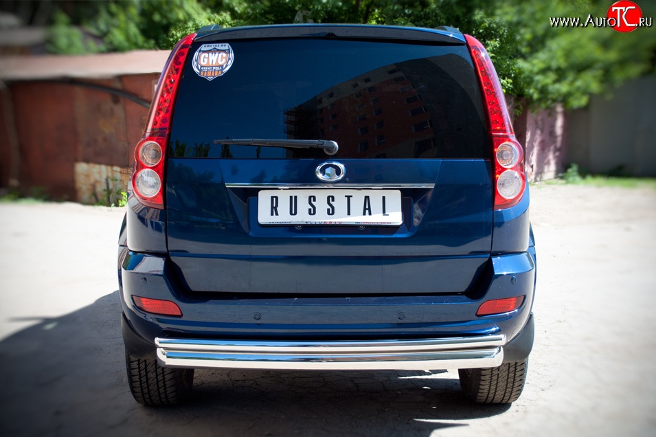 17 549 р. Защита заднего бампера (Ø76 и 42 мм, нержавейка) SLITKOFF  Great Wall Hover H5 (2010-2017)  с доставкой в г. Керчь