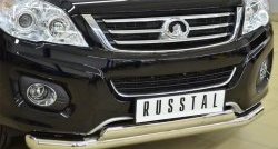 15 549 р. Защита переднего бампера (2 трубыØ76 и 75х42 мм, нержавейка) Russtal Great Wall Hover H6 (2012-2016)  с доставкой в г. Керчь. Увеличить фотографию 2