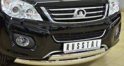 16 849 р. Защита переднего бампера (2 трубыØ75х42 мм, нержавейка) Russtal Great Wall Hover H6 (2012-2016)  с доставкой в г. Керчь. Увеличить фотографию 2