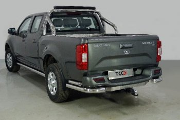 Защита заднего бампера (уголки двойные) 4WD 2.0 TD ТСС 76,1/50,8 мм Great Wall Wingle 7 (2018-2023) пикап