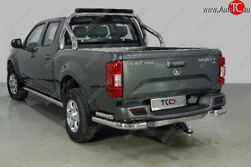 28 749 р. Защита заднего бампера (уголки двойные) 4WD 2.0 TD ТСС 76,1/50,8 мм Great Wall Wingle 7 пикап (2018-2023)  с доставкой в г. Керчь