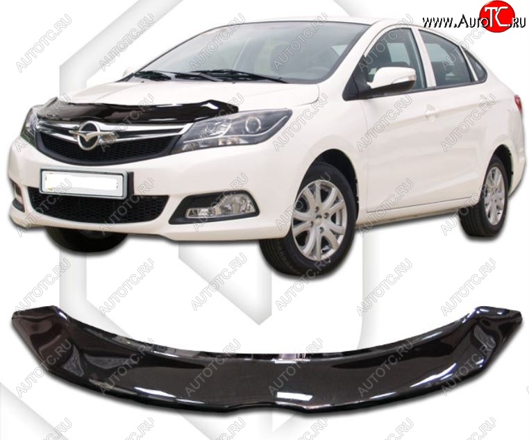 1 999 р. Дефлектор капота CA-Plastiс  Haima M3 (2013-2016) (Classic черный, Без надписи)  с доставкой в г. Керчь