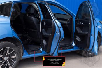 2 099 р. Комплект накладок на порожки автомобиля RA  Haval Jolion (2020-2025) дорестайлинг, рестайлинг (Текстурная поврехность)  с доставкой в г. Керчь. Увеличить фотографию 2