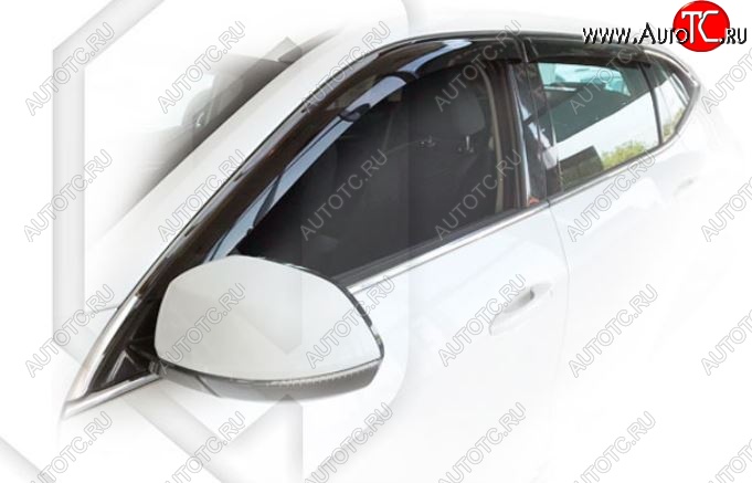 2 199 р. Дефлектора окон CA-Plastiс Haval F7  дорестайлинг (2018-2022) (Classic полупрозрачный, Без хром молдингов)  с доставкой в г. Керчь