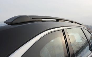 Рейлинги крыши АПС Haval F7 (2018-2024)  дорестайлинг, рестайлинг (Черные, с черными поперечинами АЭРО, L1300)