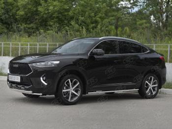 13 999 р. Защита переднего бампера (Ø42 мм, нержавейка, 4WD) SLITKOFF Haval F7x дорестайлинг (2019-2022) (полированная нержавейка)  с доставкой в г. Керчь. Увеличить фотографию 3