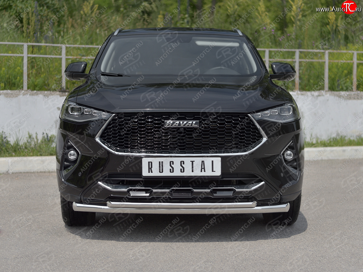 14 999 р. Защита переднего бампера (Ø63 мм секции, нержавейка, 1.5 4WD) SLITKOFF Haval F7x дорестайлинг (2019-2022)  с доставкой в г. Керчь