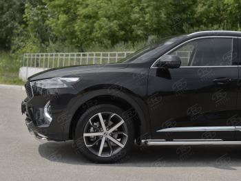 14 999 р. Защита переднего бампера (Ø63 мм секции, нержавейка, 1.5 4WD) SLITKOFF Haval F7x дорестайлинг (2019-2022)  с доставкой в г. Керчь. Увеличить фотографию 4