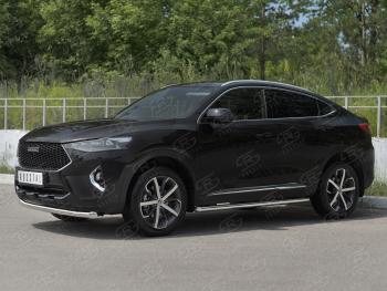 13 399 р. Защита переднего бампера (Ø63 мм секции, нержавейка, 1,5 4WD) SLITKOFF  Haval F7x (2019-2022) дорестайлинг  с доставкой в г. Керчь. Увеличить фотографию 3