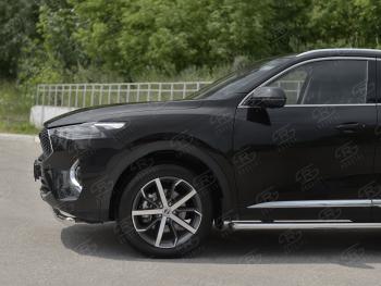 13 399 р. Защита переднего бампера (Ø63 мм секции, нержавейка, 1,5 4WD) SLITKOFF  Haval F7x (2019-2022) дорестайлинг  с доставкой в г. Керчь. Увеличить фотографию 4