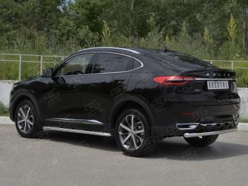 12 949 р. Защита заднего бампера (Ø63 мм, нержавейка) SLITKOFF  Haval F7x (2019-2022) дорестайлинг  с доставкой в г. Керчь. Увеличить фотографию 3