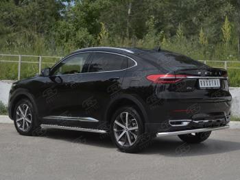 12 849 р. Защита заднего бампера (Ø63 мм, нержавейка) SLITKOFF  Haval F7x (2019-2022) дорестайлинг  с доставкой в г. Керчь. Увеличить фотографию 3