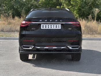 9 399 р. Защита заднего бампера (1.5 4WD Ø57 мм) SLITKOFF  Haval F7x (2019-2022) дорестайлинг (нержавейка с полимерным покрытием, черный)  с доставкой в г. Керчь. Увеличить фотографию 2