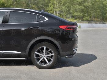 9 399 р. Защита заднего бампера (1.5 4WD Ø57 мм) SLITKOFF  Haval F7x (2019-2022) дорестайлинг (нержавейка с полимерным покрытием, черный)  с доставкой в г. Керчь. Увеличить фотографию 4
