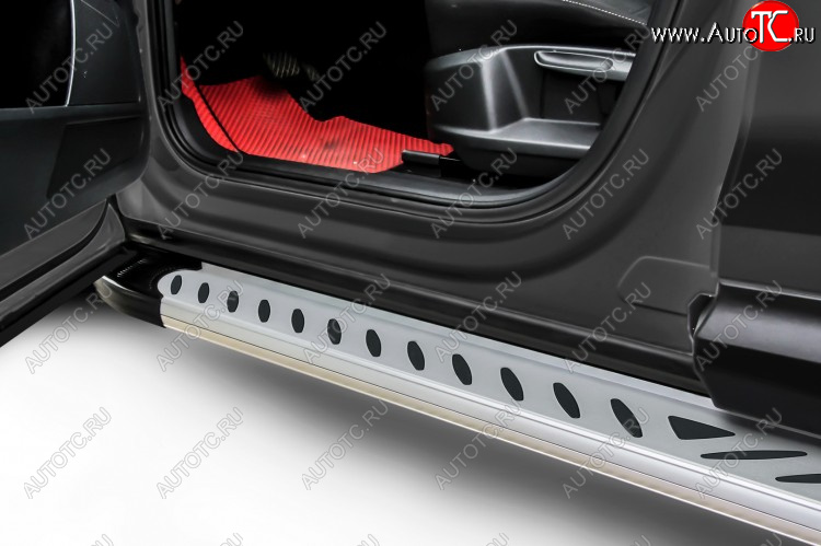 17 399 р. Пороги алюминиевые Slitkoff Elite  Haval F7x (2019-2022) дорестайлинг (Silver)  с доставкой в г. Керчь