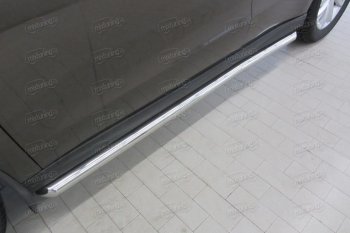 Защита порогов Slitkoff (Ø 57, труба с гибами) Haval H2 (2014-2021) (Сталь с полимерным покрытием. Цвет: серебристый)