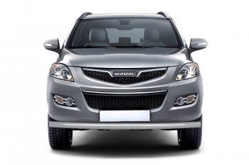 Защита переднего бампера Petroil Tuning (Ø63 мм) Haval H5 (2020-2023) рестайлинг (Сталь с полимерным покрытием в цвет: серебристый ❞Искра❝)