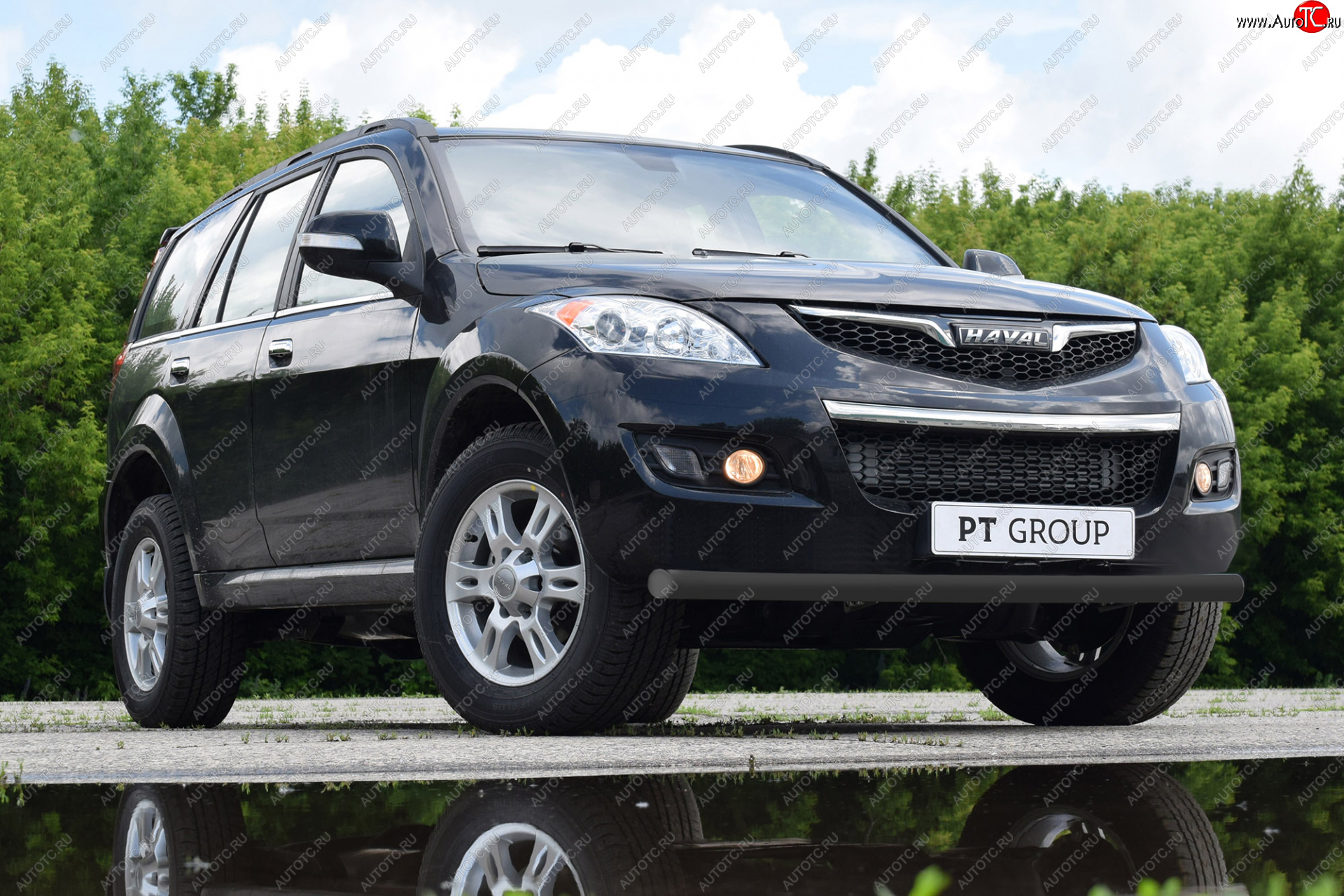 5 519 р. Защита переднего бампера Petroil Tuning (Ø63 мм)  Haval H5 (2020-2023) рестайлинг (Сталь с полимерным покрытием в цвет: черный ❞Шагрень❝)  с доставкой в г. Керчь