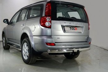 Защита заднего бампера (овальная) ТСС (нержавейка d75х42 мм) Haval H5 (2020-2023) рестайлинг