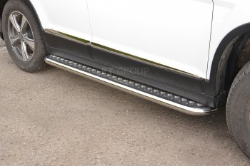 15 799 р. Порожки для ног из трубы Ø51 с алюминиевой площадкой Petroil Tuning Haval H6 (2013-2020) (Нержавеющая полированная сталь)  с доставкой в г. Керчь. Увеличить фотографию 2