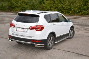 15 799 р. Порожки для ног из трубы Ø51 с алюминиевой площадкой Petroil Tuning Haval H6 (2013-2020) (Нержавеющая полированная сталь)  с доставкой в г. Керчь. Увеличить фотографию 3