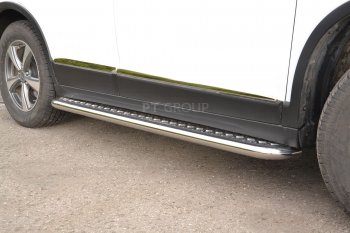 15 799 р. Порожки для ног из трубы Ø51 с алюминиевой площадкой Petroil Tuning Haval H6 (2013-2020) (Нержавеющая полированная сталь)  с доставкой в г. Керчь. Увеличить фотографию 4