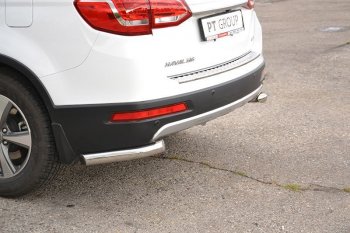 Защита заднего бампера Petroil Tuning (уголки, d63) Haval H6 (2013-2020) (Нержавеющая полированная сталь)