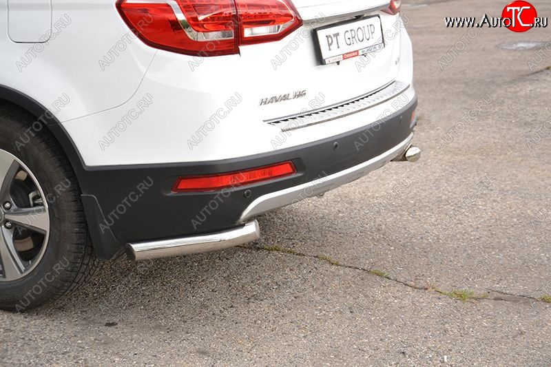 15 249 р. Защита заднего бампера Petroil Tuning (уголки, d63)  Haval H6 (2013-2020) (Нержавеющая полированная сталь)  с доставкой в г. Керчь