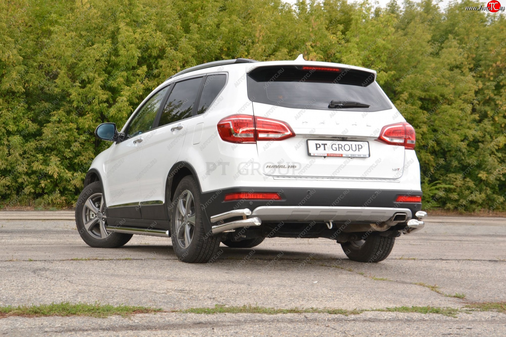 24 949 р. Защита заднего бампера Petroil Tuning (уголки двойные, d63/51)  Haval H6 (2013-2020) (Нержавеющая полированная сталь)  с доставкой в г. Керчь
