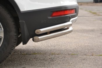 24 949 р. Защита заднего бампера Petroil Tuning (уголки двойные, d63/51)  Haval H6 (2013-2020) (Нержавеющая полированная сталь)  с доставкой в г. Керчь. Увеличить фотографию 2