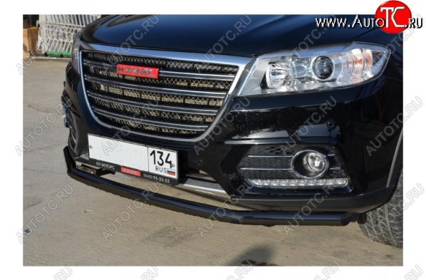 7 999 р. Защита переднего бампера Slitkoff (Ø 57 мм).  Haval H6 (2013-2020) (Цвет: черный)  с доставкой в г. Керчь