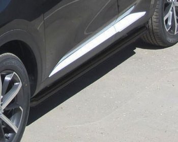 Защита порогов Slitkoff (d57 мм) Haval H9 (2017-2019) 1-ый рестайлинг (Сталь с полимерным покрытием. Цвет: чёрный)