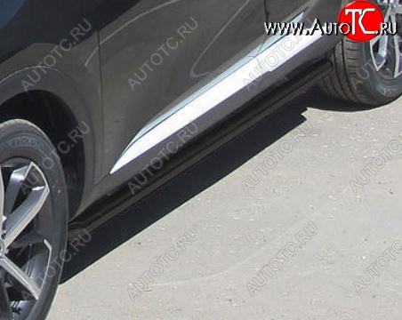 8 499 р. Защита порогов Slitkoff (d57 мм) Haval H9 1-ый рестайлинг (2017-2019) (Сталь с полимерным покрытием. Цвет: чёрный)  с доставкой в г. Керчь