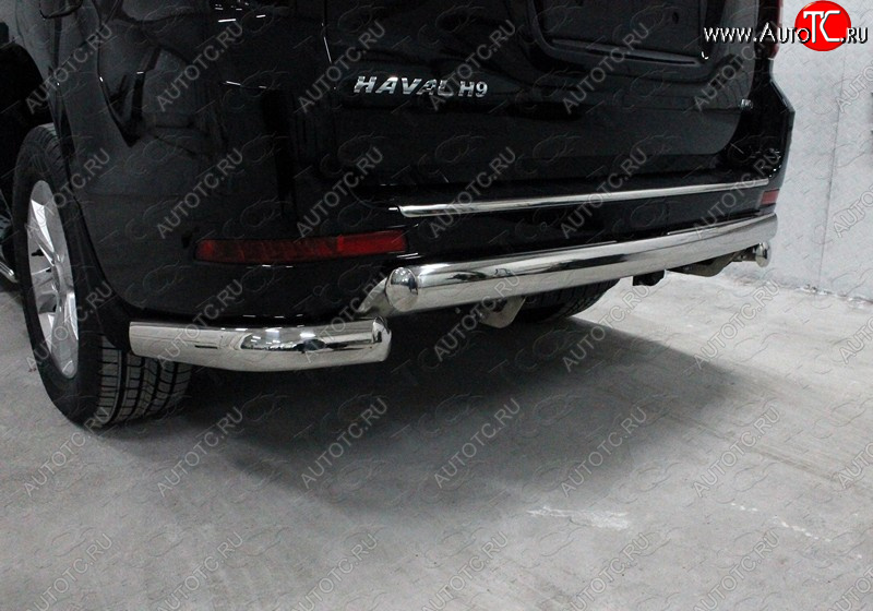 21 699 р. Защита заднего бампера (овальная) ТСС 75х42 мм Haval H9 1-ый рестайлинг (2017-2019)  с доставкой в г. Керчь
