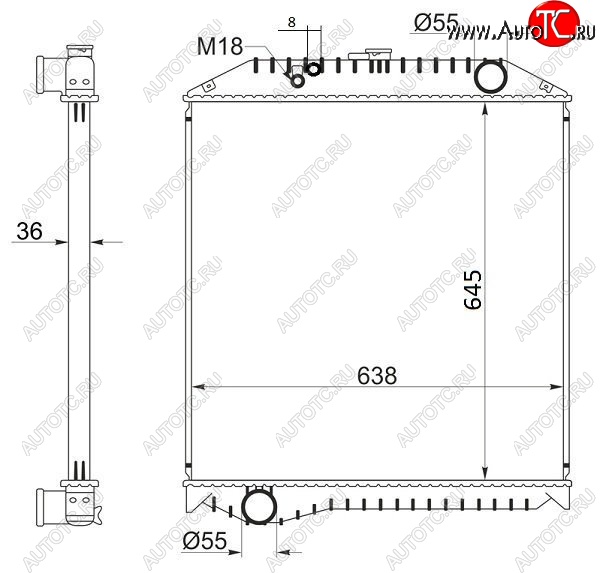 13 749 р. Радиатор двигателя SAT (пластинчатый, МКПП, J08C FD1 / FE1 / GD1 / NISSAN DIESEL / UD) Hino Ranger 4 (1989-2001)  с доставкой в г. Керчь