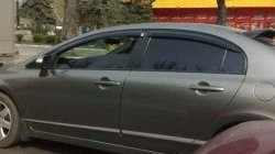 999 р. Комплект дефлекторов окон (ветровиков) 4 шт. (седан) Russtal Honda Civic FD седан дорестайлинг (2005-2008)  с доставкой в г. Керчь. Увеличить фотографию 3