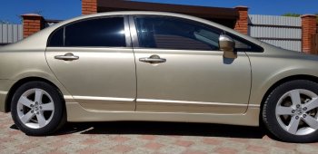 4 099 р. Пороги накладки CentreTuning Honda Civic FD седан дорестайлинг (2005-2008) (Неокрашенные)  с доставкой в г. Керчь. Увеличить фотографию 3