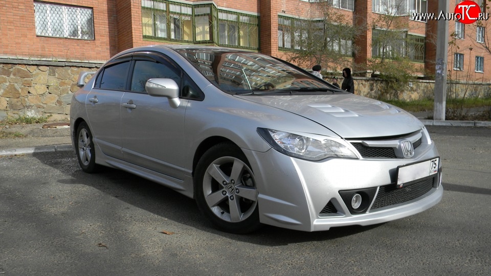 5 699 р. Решётка радиатора Mugen RR Honda Civic FD седан дорестайлинг (2005-2008) (Неокрашенная)  с доставкой в г. Керчь