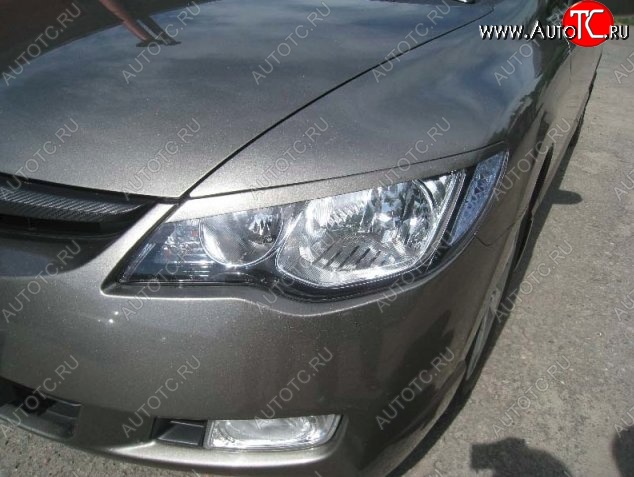 1 649 р. Реснички на фары CT Honda Civic FD седан дорестайлинг (2005-2008) (Неокрашенные)  с доставкой в г. Керчь