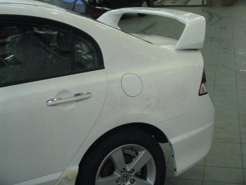 3 349 р. Спойлер Lit company Honda Civic FD седан дорестайлинг (2005-2008) (Неокрашенный)  с доставкой в г. Керчь. Увеличить фотографию 2
