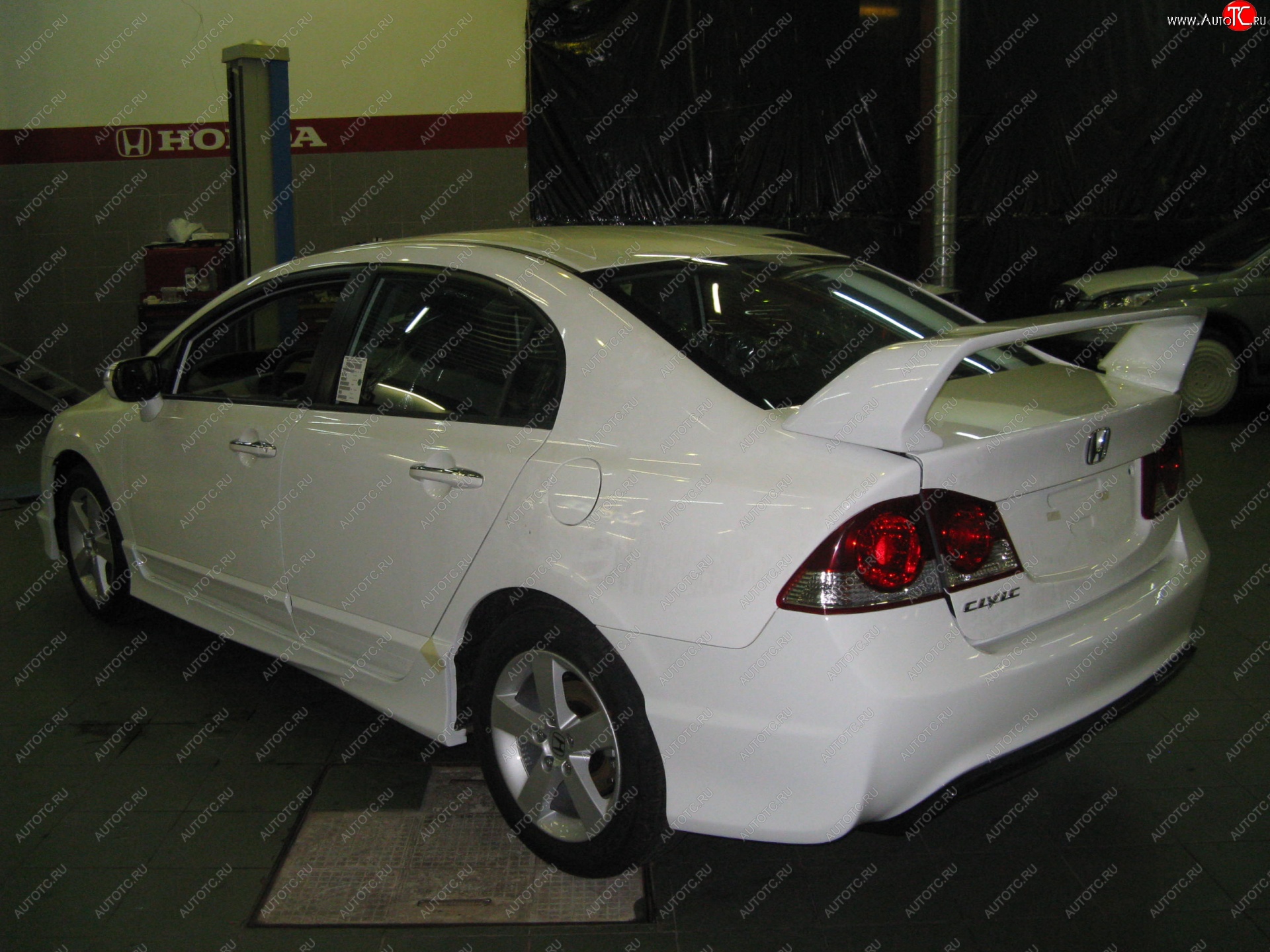 3 349 р. Спойлер Lit company Honda Civic FD седан дорестайлинг (2005-2008) (Неокрашенный)  с доставкой в г. Керчь