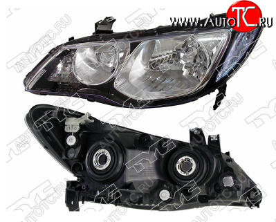 11 649 р. Левая фара TYC (Евросвет, голубой указатель поворота)  Honda Civic  FD (2005-2011) седан дорестайлинг, седан рестайлинг  с доставкой в г. Керчь