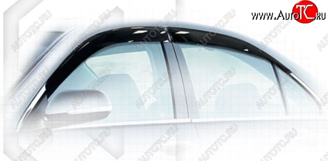 1 999 р. Дефлектора окон (CL-8, CL9) CA-Plastiс  Honda Accord  7 CL (2002-2005) седан дорестайлинг (Classic полупрозрачный, Без хром.молдинга, Крепление только на скотч)  с доставкой в г. Керчь