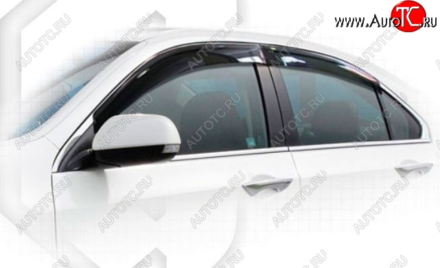 1 999 р. Дефлектора окон CA-Plastiс  Honda Accord  8 CU (2008-2013) седан дорестайлинг, седан рестайлинг (Classic полупрозрачный, Без хром.молдинга)  с доставкой в г. Керчь