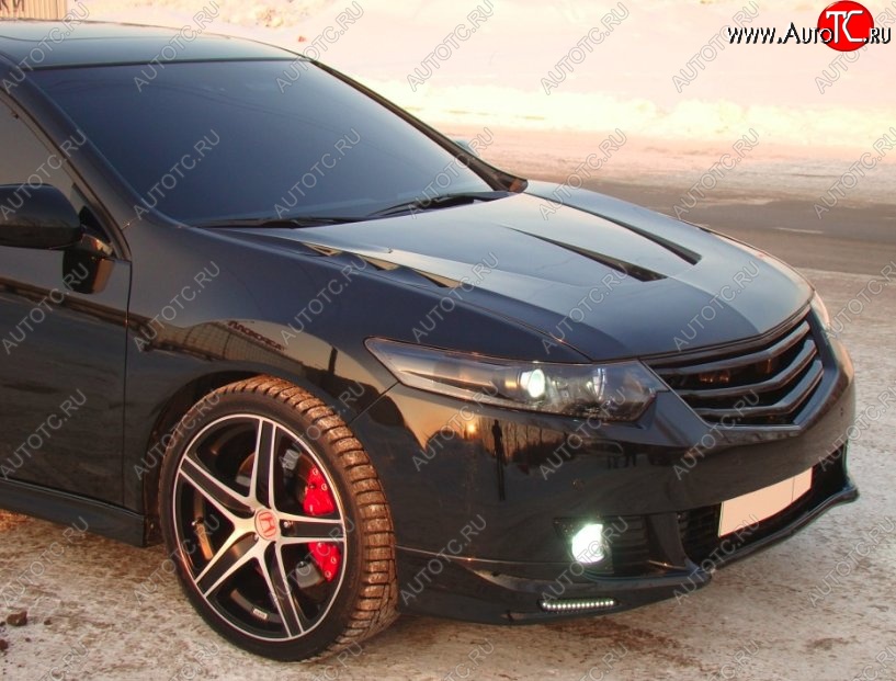 41 899 р. Пластиковый капот Agressive Air (с прорезанными центральными и боковыми воздуховодами) Honda Accord 8 CU седан дорестайлинг (2008-2011) (Неокрашенный)  с доставкой в г. Керчь