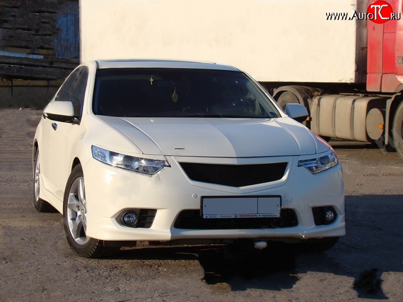 4 649 р. Клыки Type-S Mini на передний бампер автомобиля  Honda Accord ( 8 CU,  8 CW) (2011-2013) седан рестайлинг, универсал рестайлинг (Неокрашенная)  с доставкой в г. Керчь