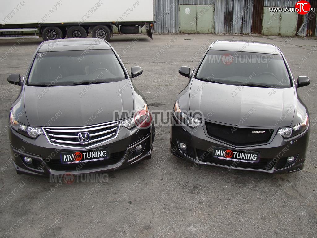 4 399 р. Решетка радиатора (дорестайлинг) MV tuning Honda Accord 8 CU седан дорестайлинг (2008-2011) (Неокрашенная)  с доставкой в г. Керчь